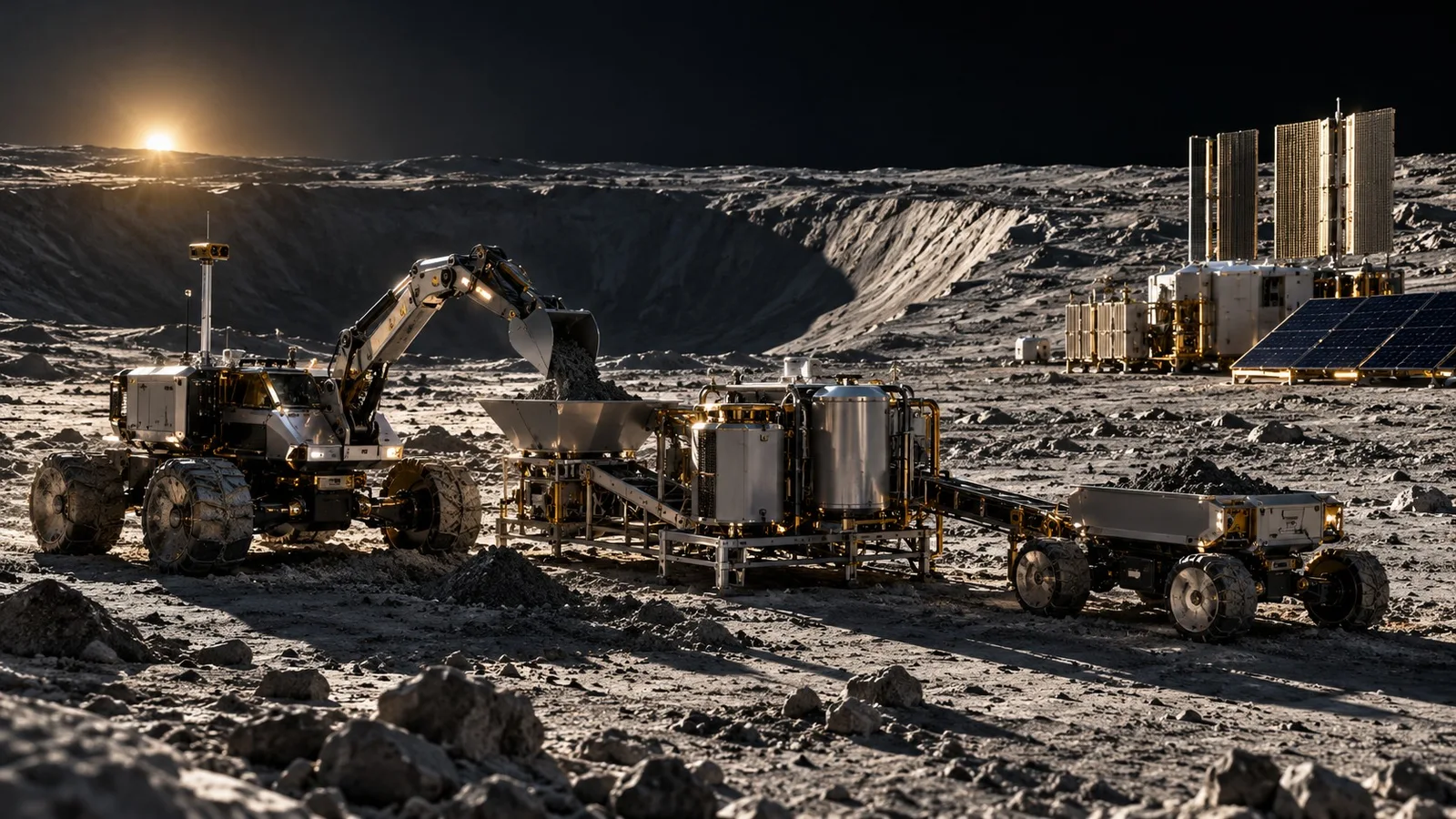 Lunar & asteroid resources — concept visualization